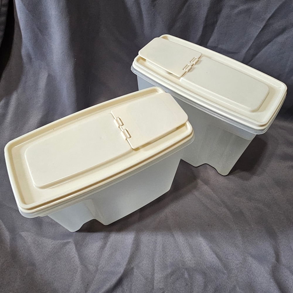 Vintage Rubbermaid Servin Saver 21 Cup Cereal Keepers Almond Flip Top 5.0L 0043‎